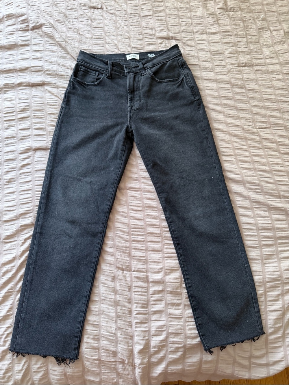 kensie jeans the allie high rise slim straight black size 27/4